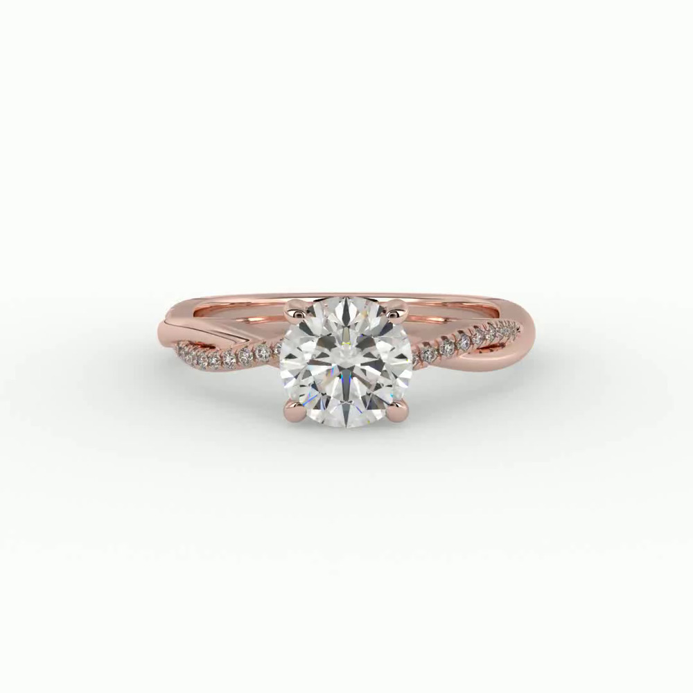 360 degree view of Emily Diamond Twisted Pave Engagement Ring