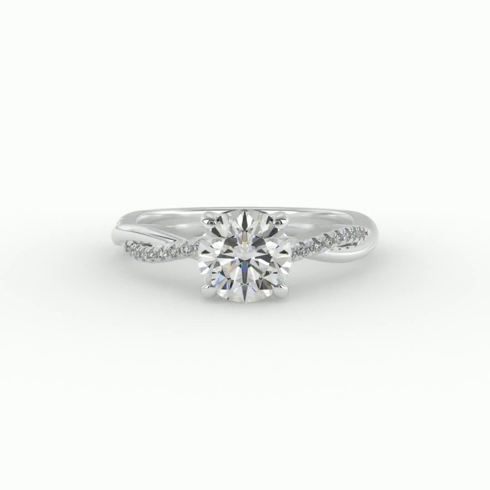 360 degree view of Emily Diamond Twisted Pave Engagement Ring