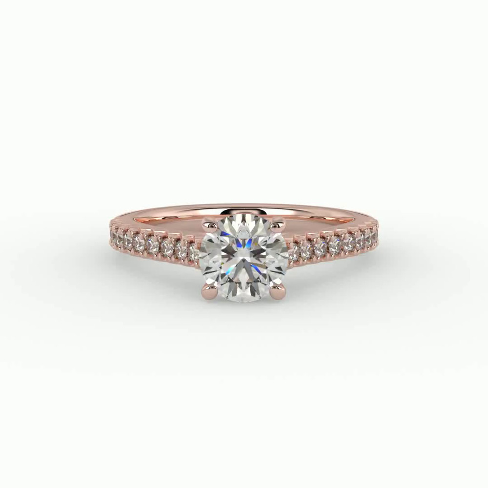 360 degree view of Gianna French Pave Cathedral Engagement Ring