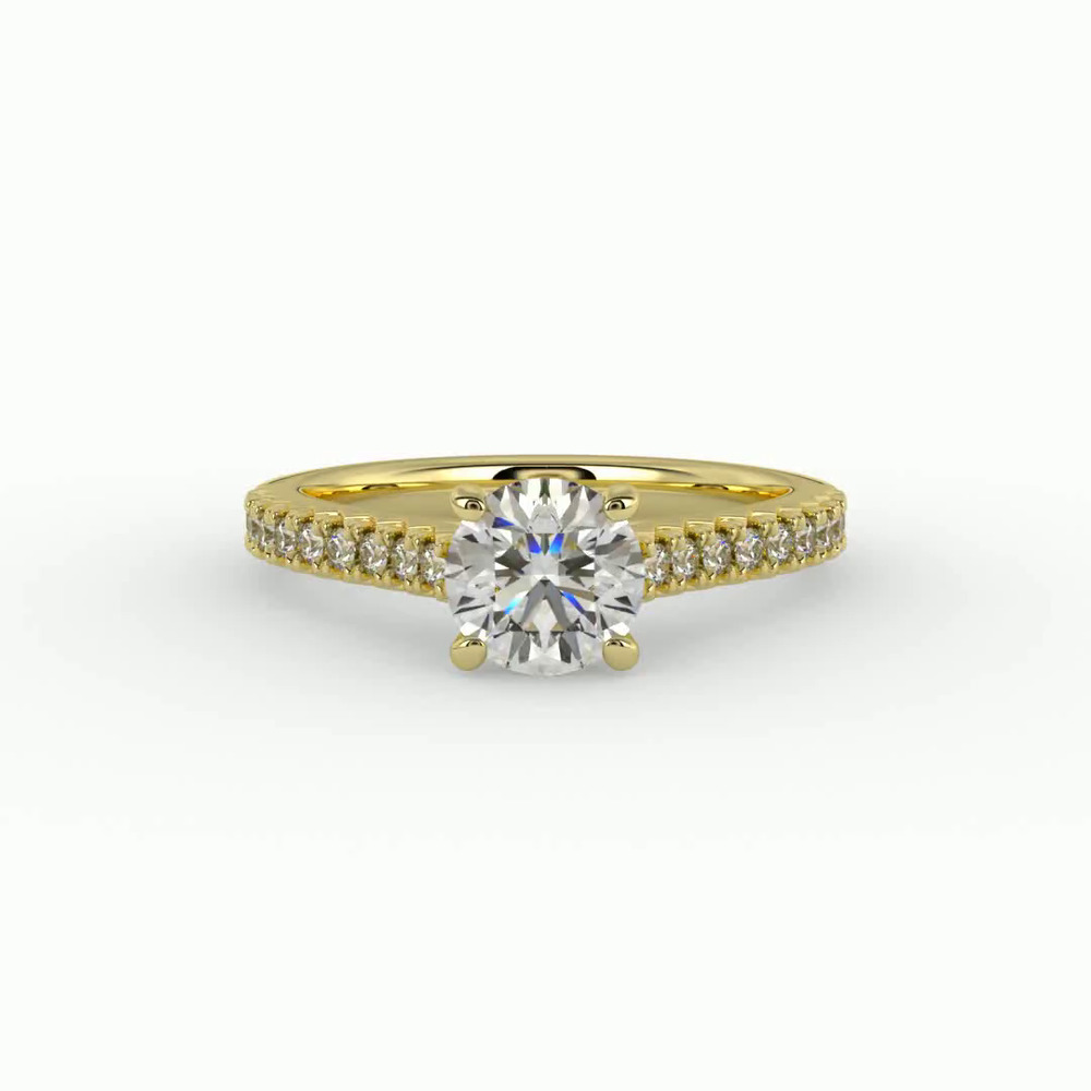 360 degree view of Gianna French Pave Cathedral Engagement Ring