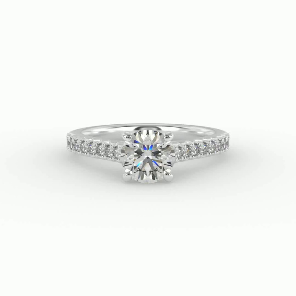 360 degree view of Gianna French Pave Cathedral Engagement Ring