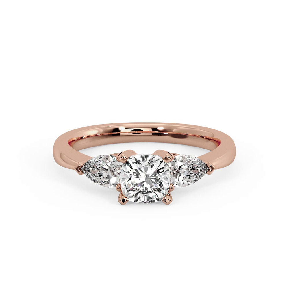 360 degree view of Madison Three-Stone Lab Pear Engagement Ring