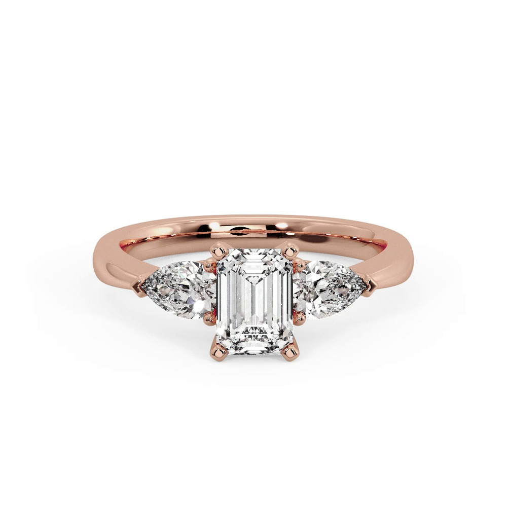 360 degree view of Madison Three-Stone Lab Pear Engagement Ring