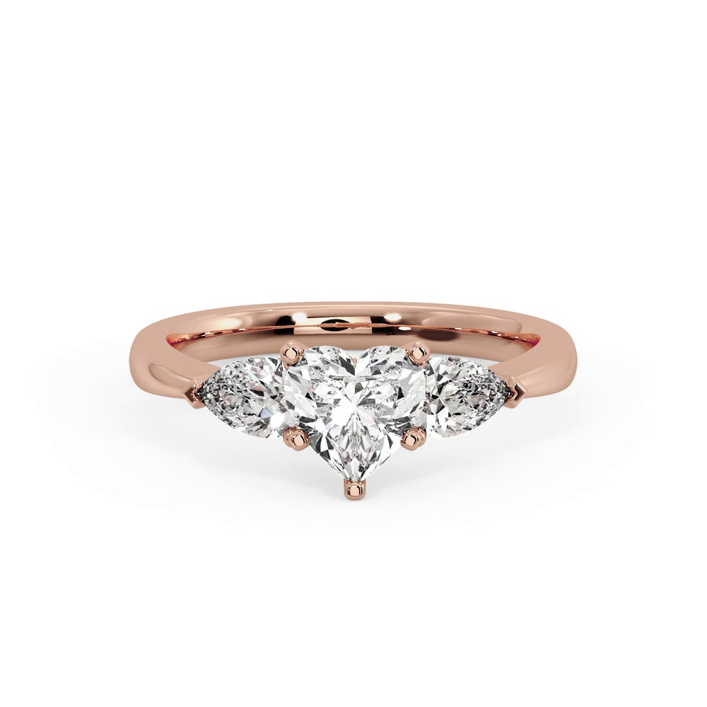 360 degree view of Madison Three-Stone Lab Pear Engagement Ring