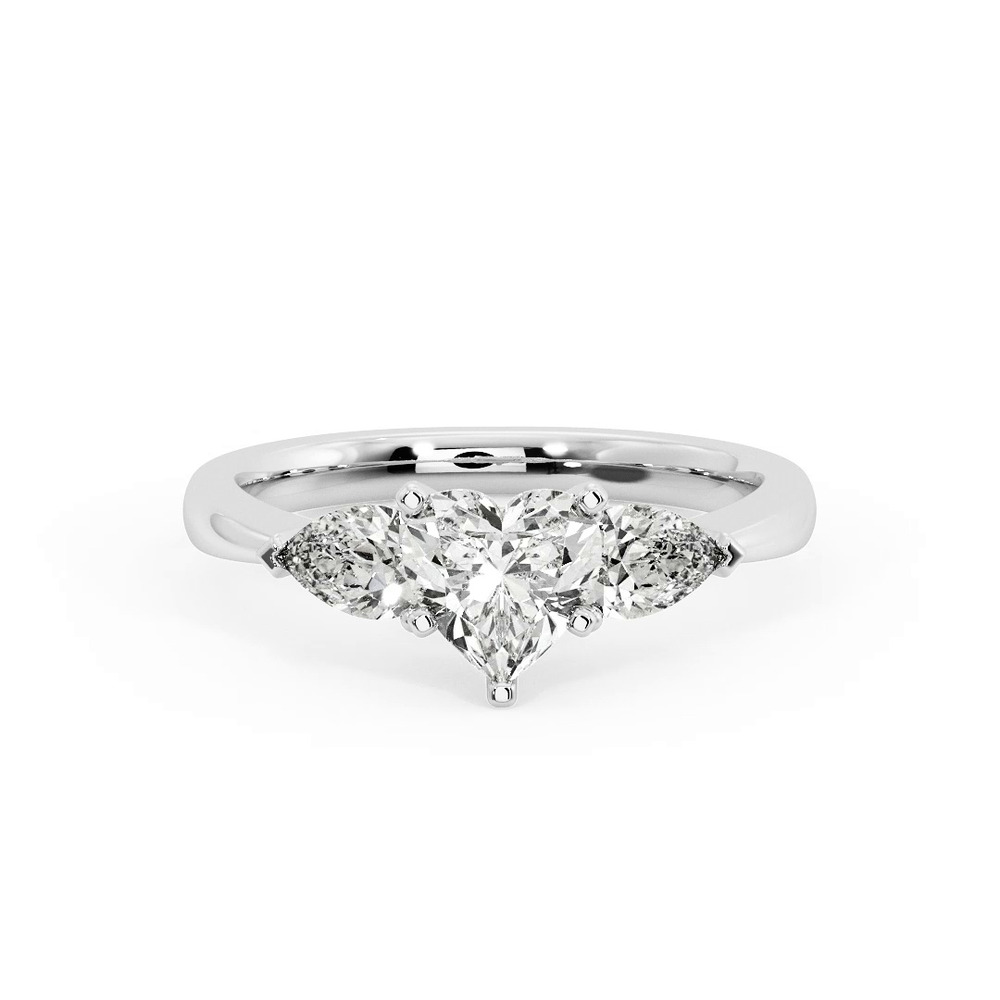 360 degree view of Madison Three-Stone Lab Pear Engagement Ring