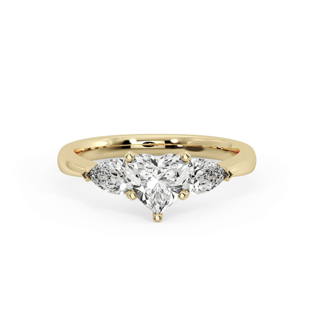 360 degree view of Madison Three-Stone Lab Pear Engagement Ring