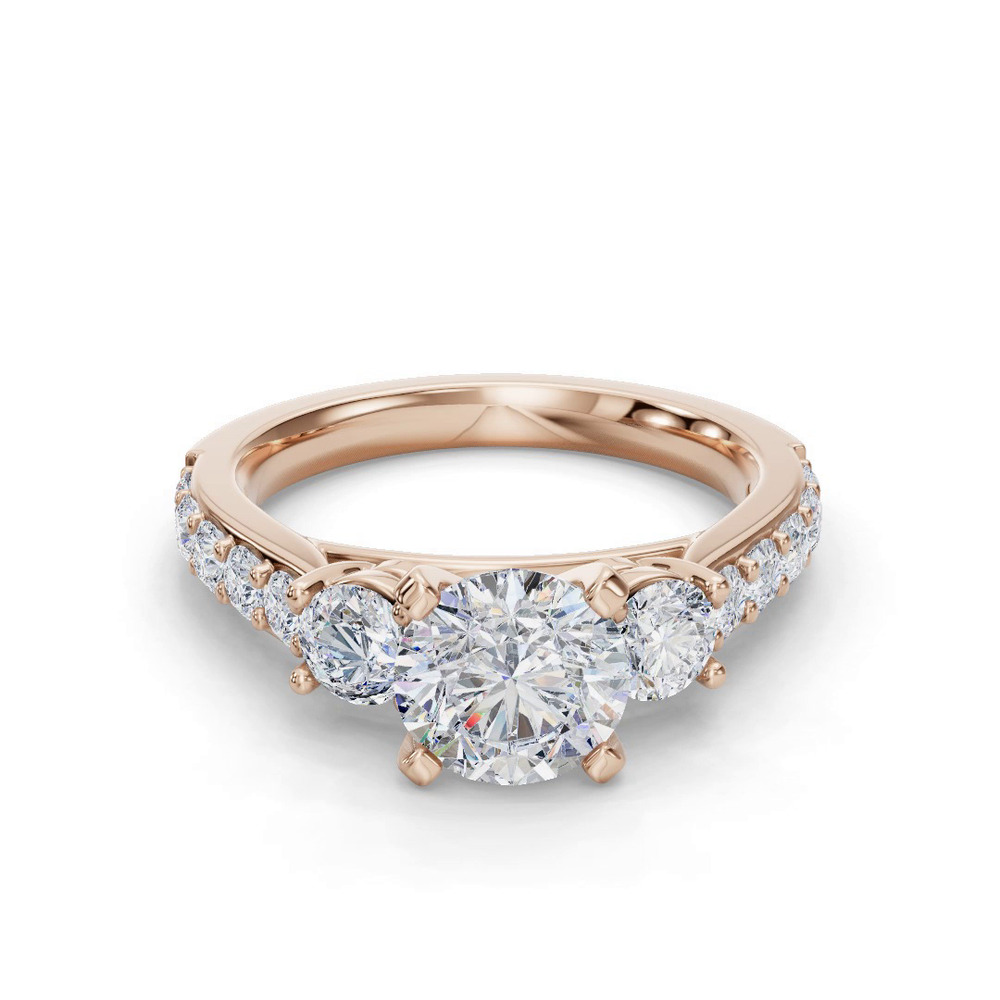 360 degree view of Alana Three-Stone Diamond Engagement Ring