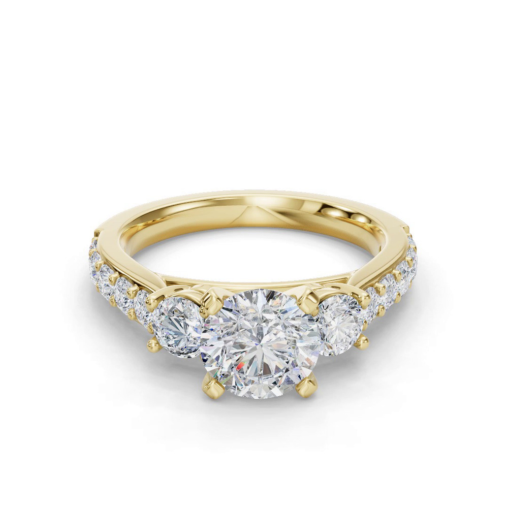 360 degree view of Alana Three-Stone Diamond Engagement Ring