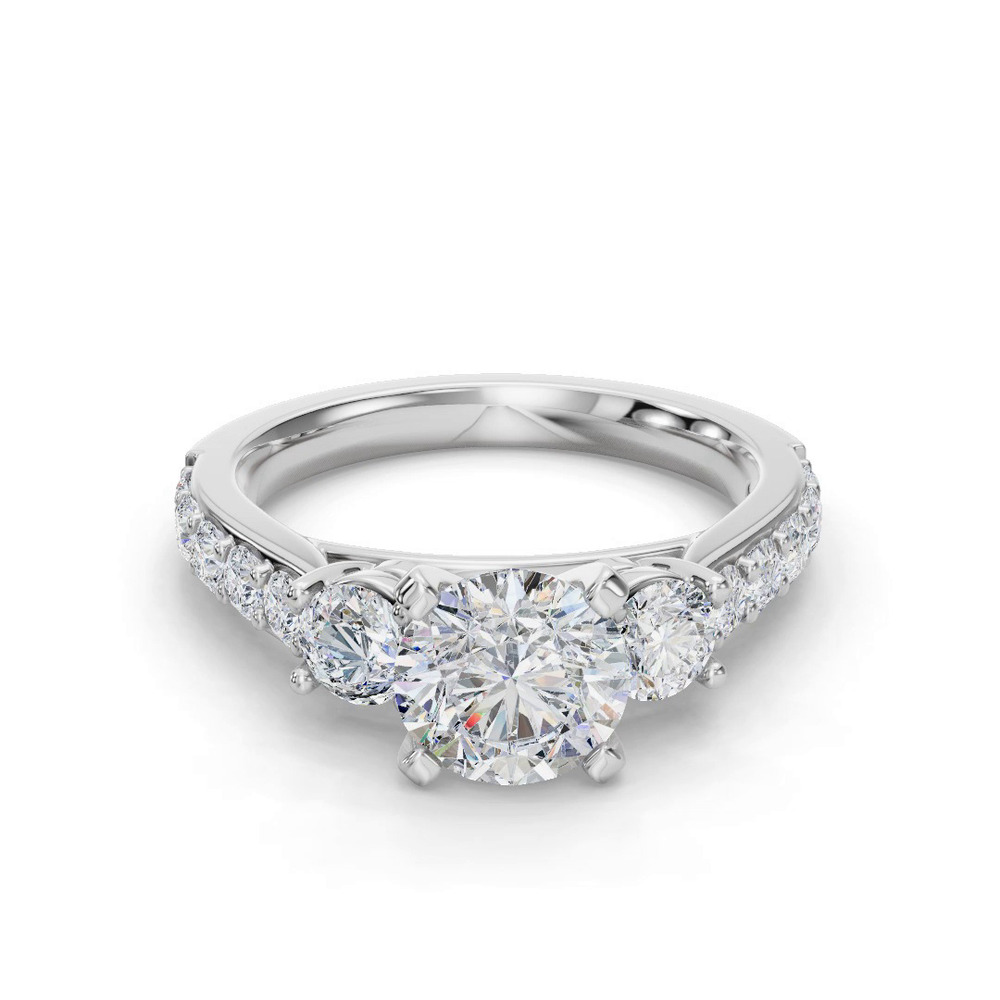 360 degree view of Alana Three-Stone Diamond Engagement Ring
