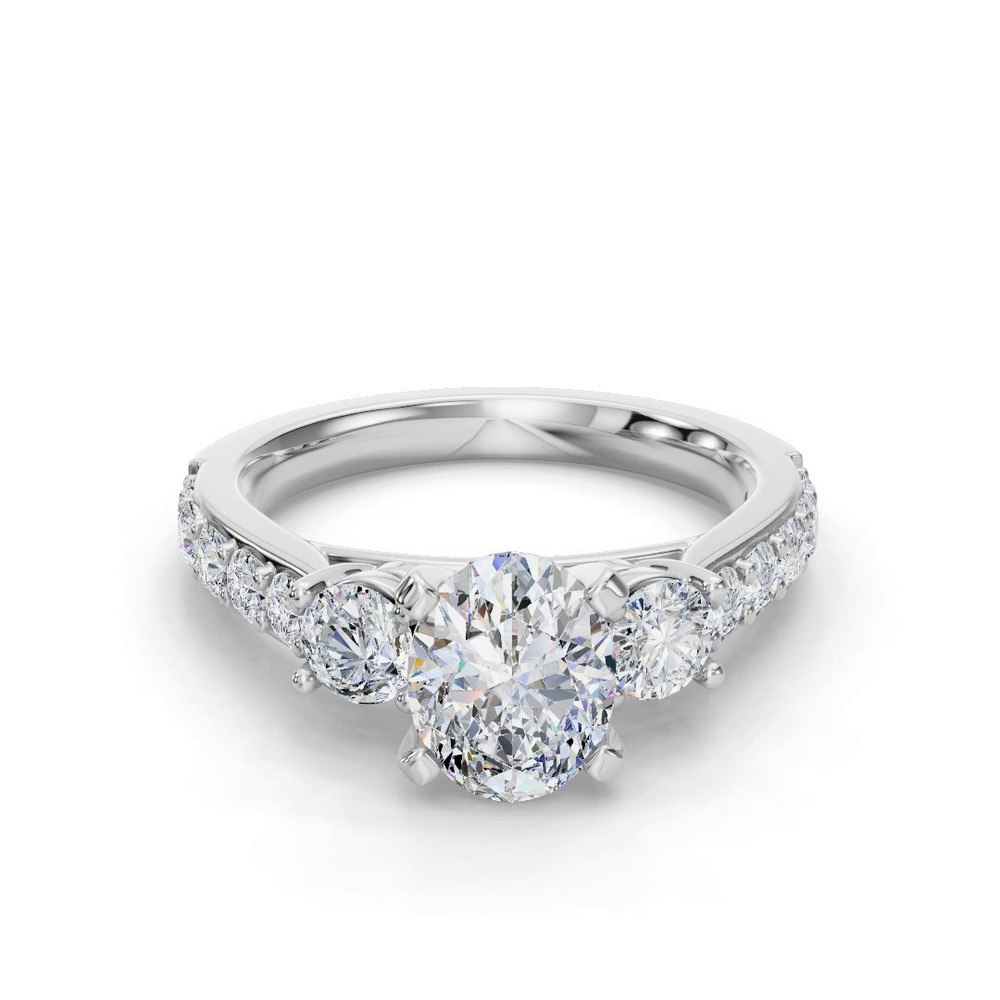 360 degree view of Alana Three-Stone Diamond Engagement Ring