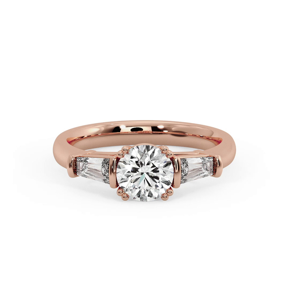 360 degree view of Halle Tapered Baguette Engagement Ring