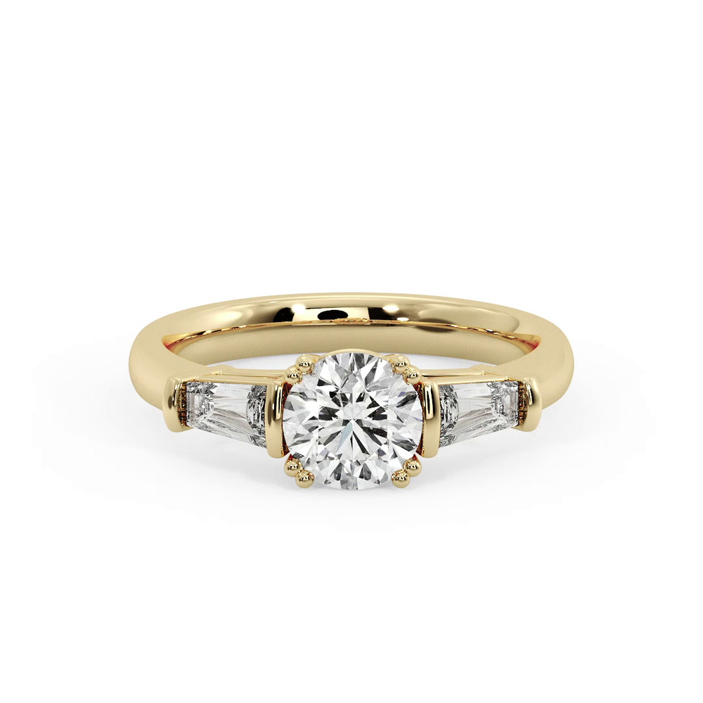 360 degree view of Halle Tapered Baguette Engagement Ring