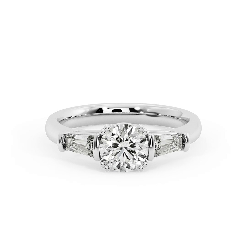 360 degree view of Halle Tapered Baguette Engagement Ring