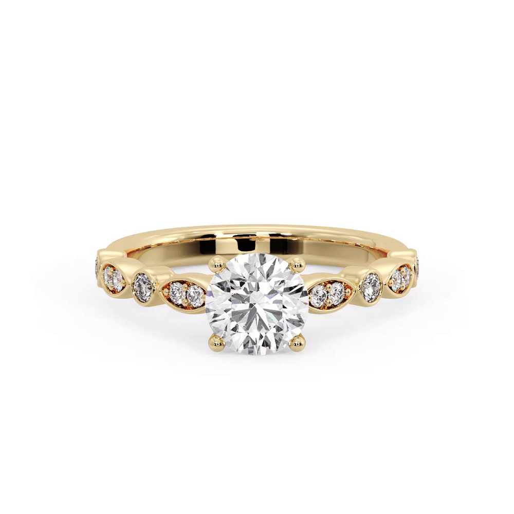 360 degree view of Avery Alternating Mq/Rd Diamond Engagement Ring