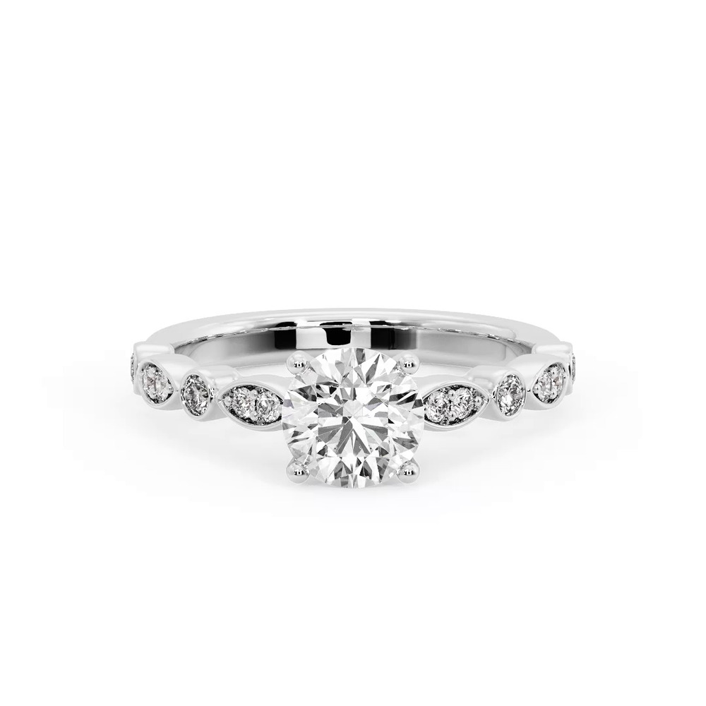 360 degree view of Avery Alternating Mq/Rd Diamond Engagement Ring