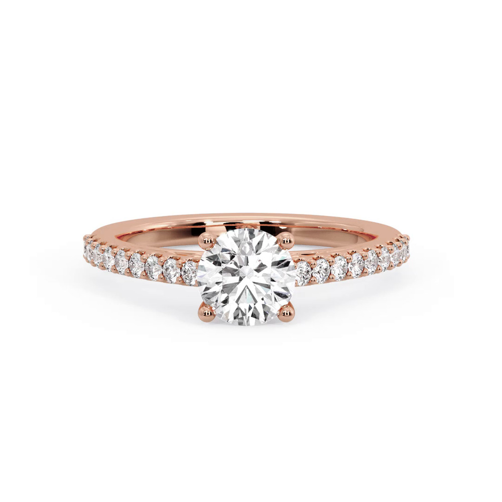 360 degree view of Kayla Pave Cathedral Engagement Ring