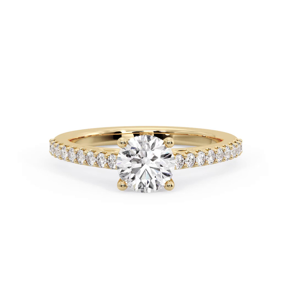 360 degree view of Kayla Pave Cathedral Engagement Ring
