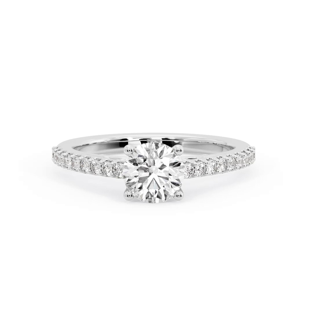 360 degree view of Kayla Pave Cathedral Engagement Ring