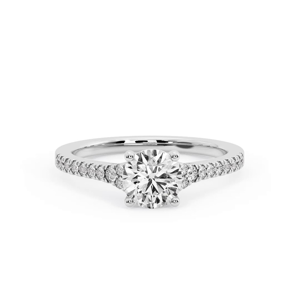 360 degree view of Camila Split Pave Cathedral Engagement Ring
