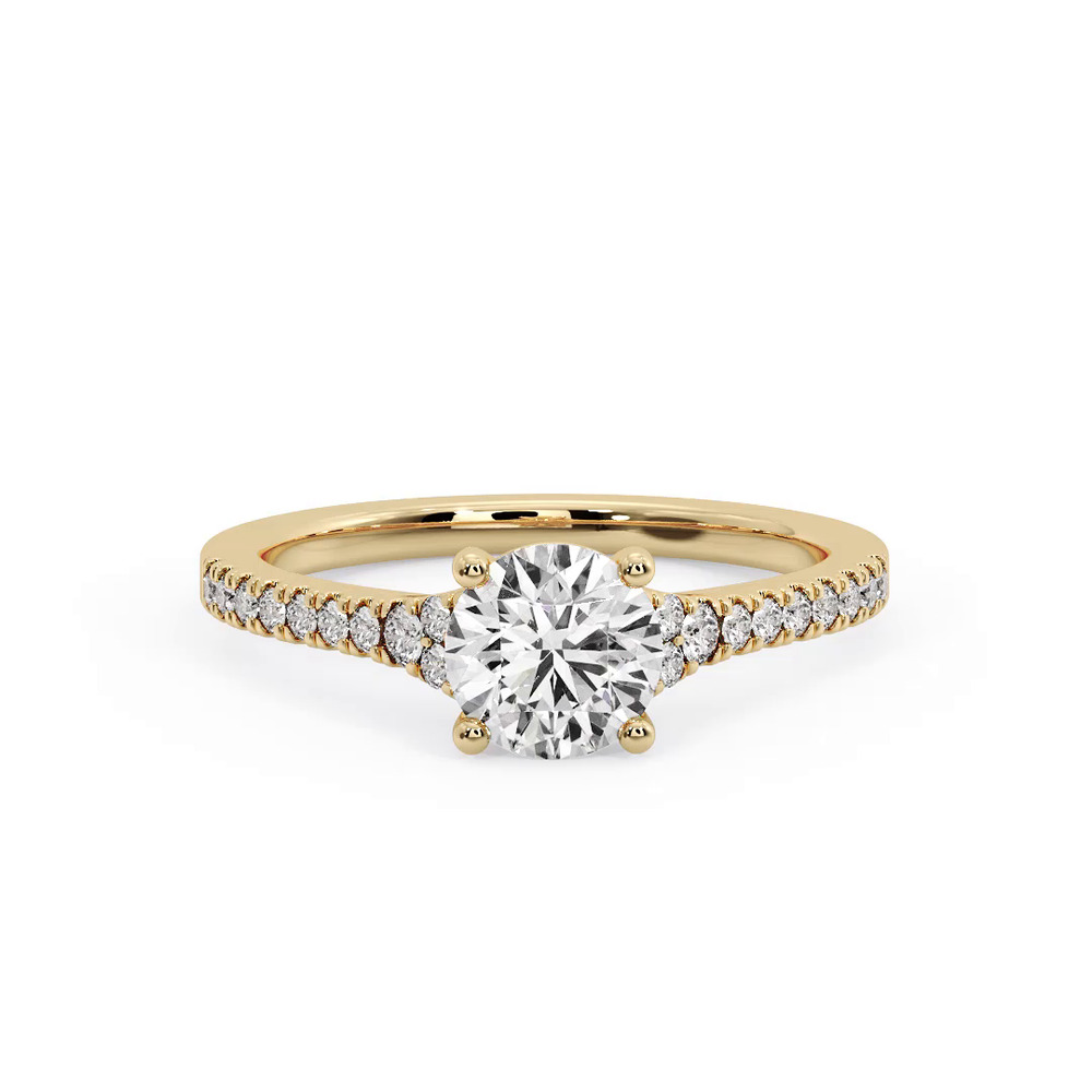 360 degree view of Camila Split Pave Cathedral Engagement Ring