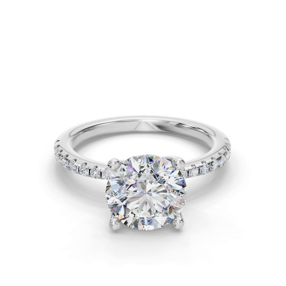 360 degree view of Emelia Pinched Pave Engagement Ring