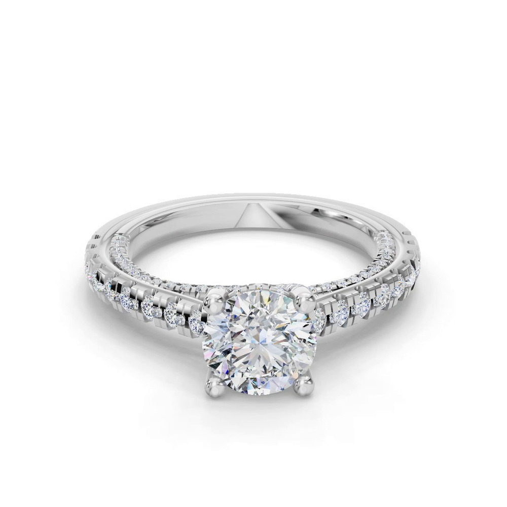 360 degree view of Hanna Pavé Cathedral Engagement Ring