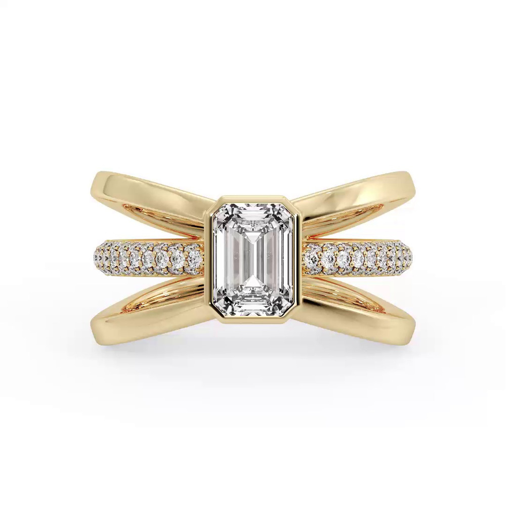 360 degree view of Haley Rolled Pavé Butterfly Engagement Ring