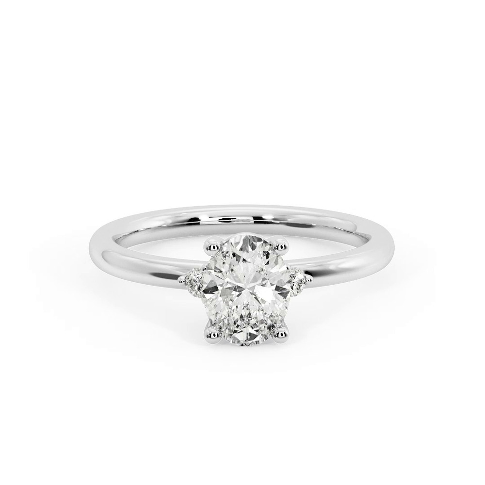 360 degree view of Cecilia Petite Three-Stone Engagement Ring