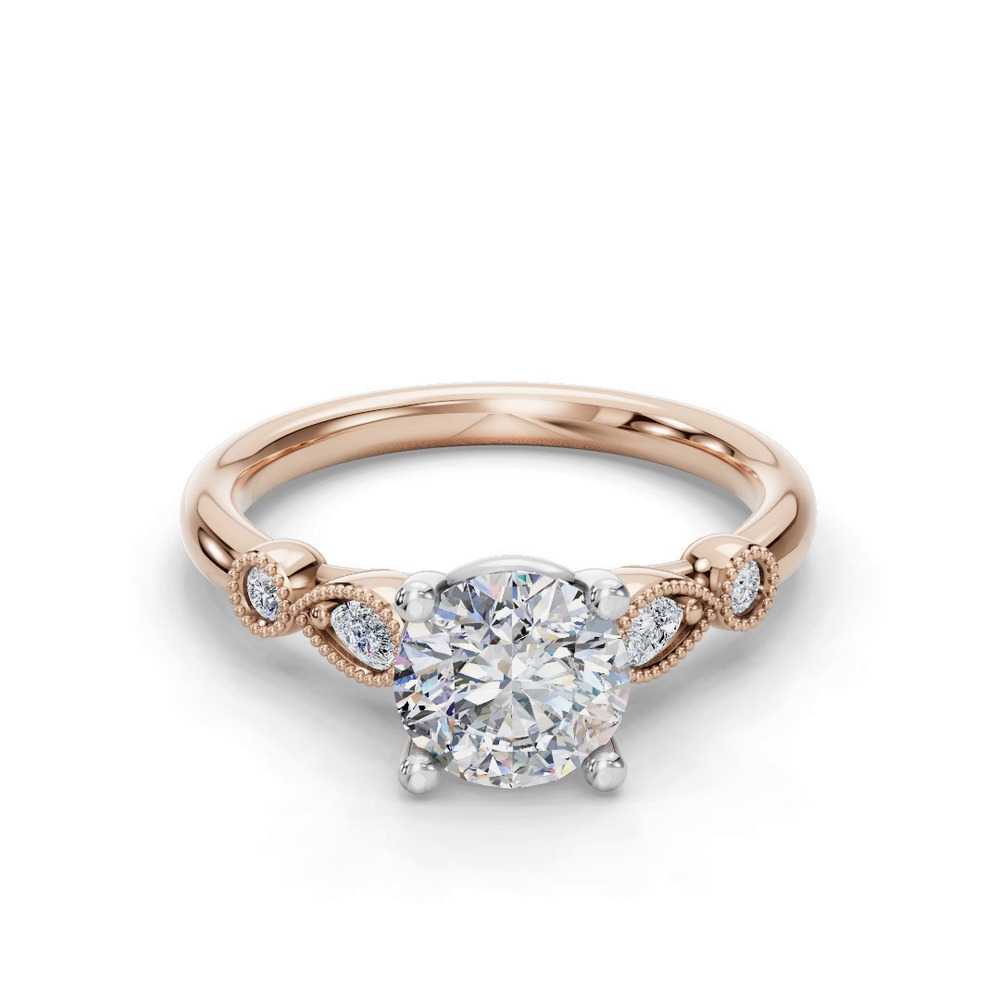 360 degree view of Anisette Milgrain Engagement Ring