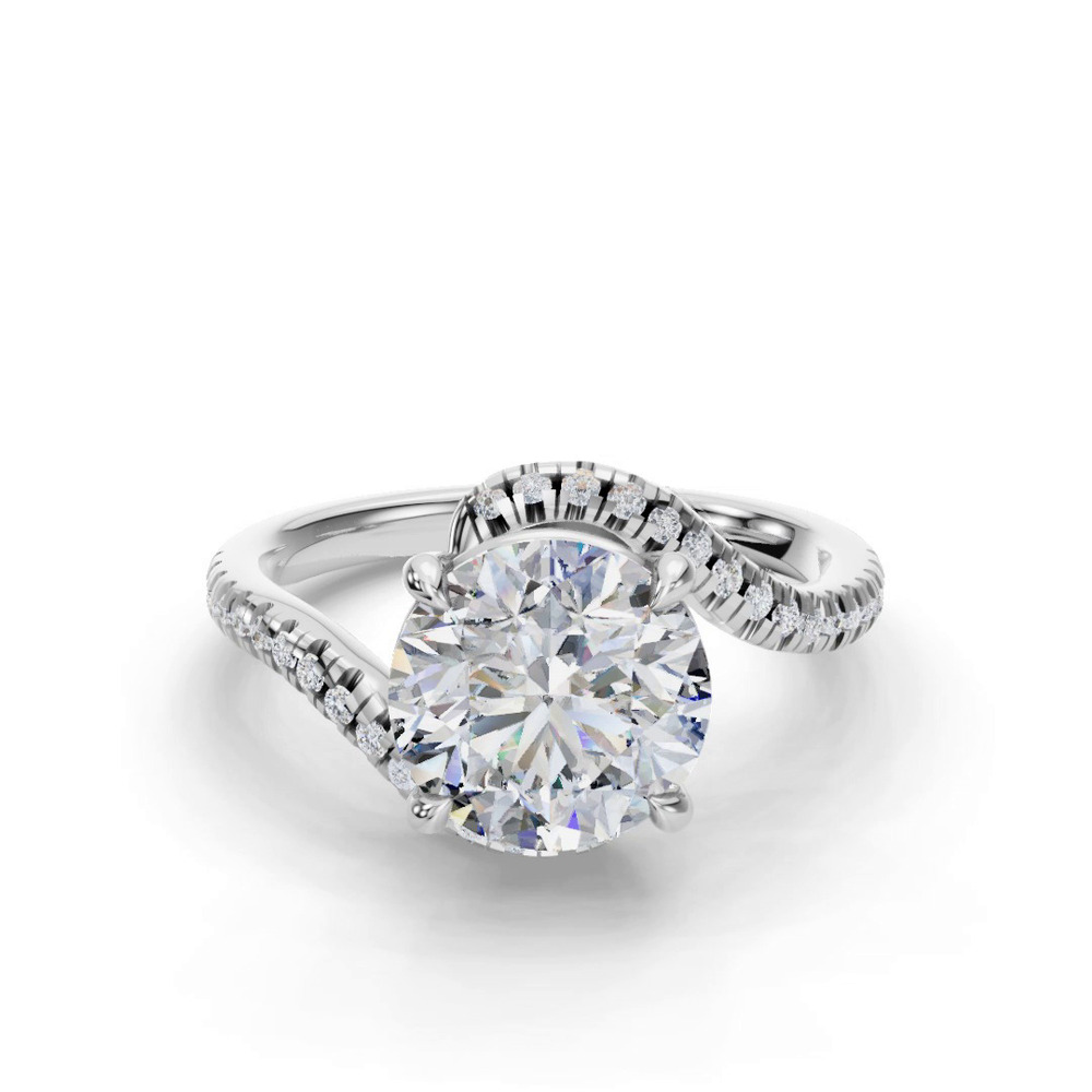 360 degree view of Spira Pavé Spiral Engagement Ring