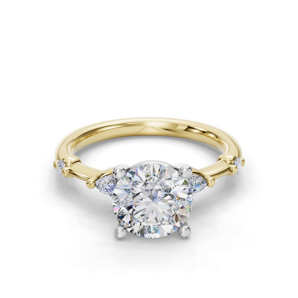 360 degree view of Avira Pear Accent Engagement Ring