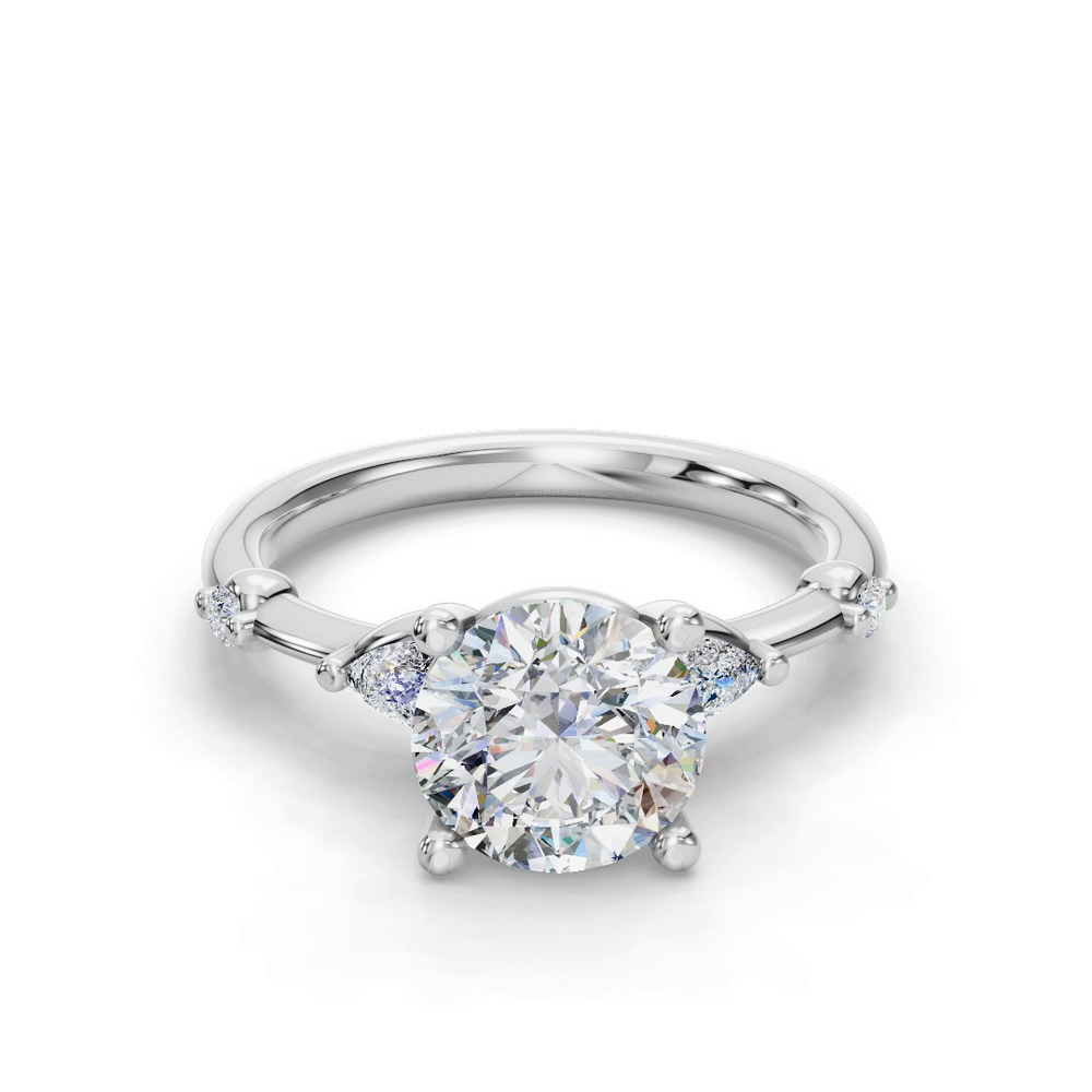 360 degree view of Avira Pear Accent Engagement Ring