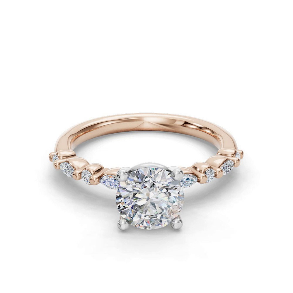 360 degree view of Eclipta Petite Marquise And Round Diamond Engagement Ring