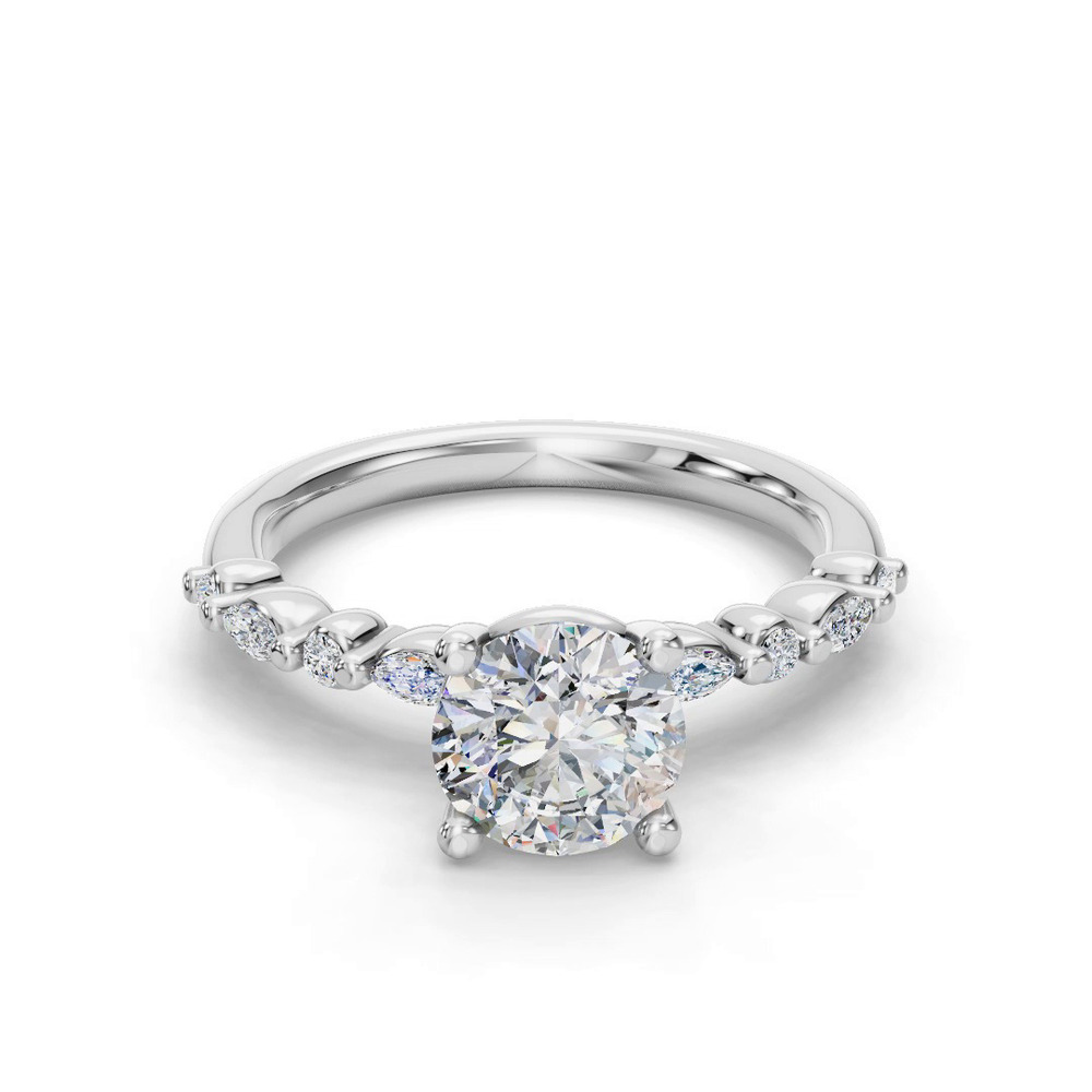 360 degree view of Eclipta Petite Marquise And Round Diamond Engagement Ring