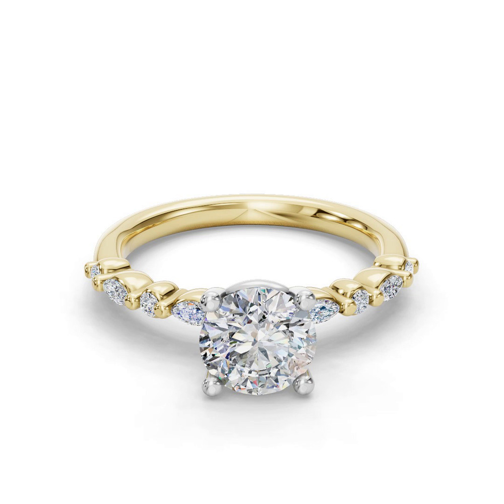 360 degree view of Eclipta Petite Marquise And Round Diamond Engagement Ring
