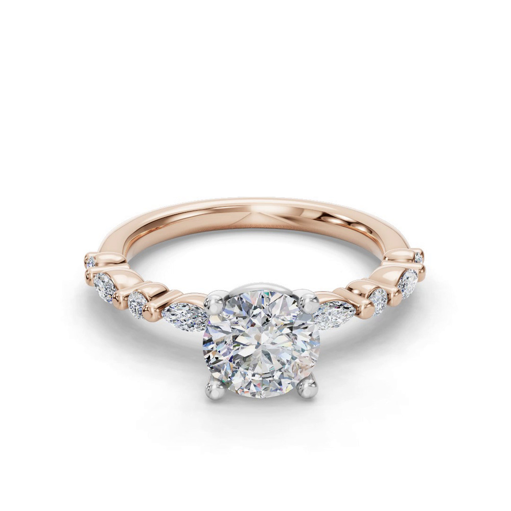 360 degree view of Eclipta Classic Marquise And Round Diamond Engagement Ring