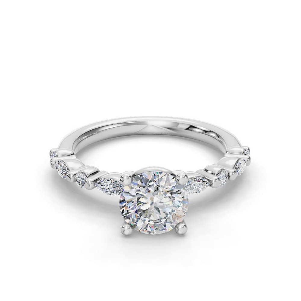 360 degree view of Eclipta Classic Marquise And Round Diamond Engagement Ring