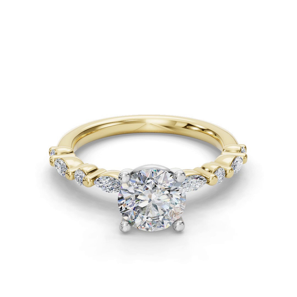 360 degree view of Eclipta Classic Marquise And Round Diamond Engagement Ring
