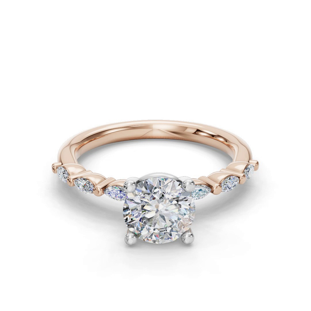 360 degree view of Oramar Petite Marquise Diamond Engagement Ring