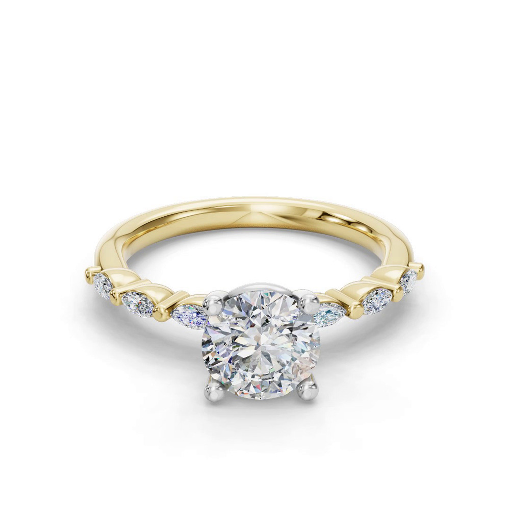 360 degree view of Oramar Petite Marquise Diamond Engagement Ring