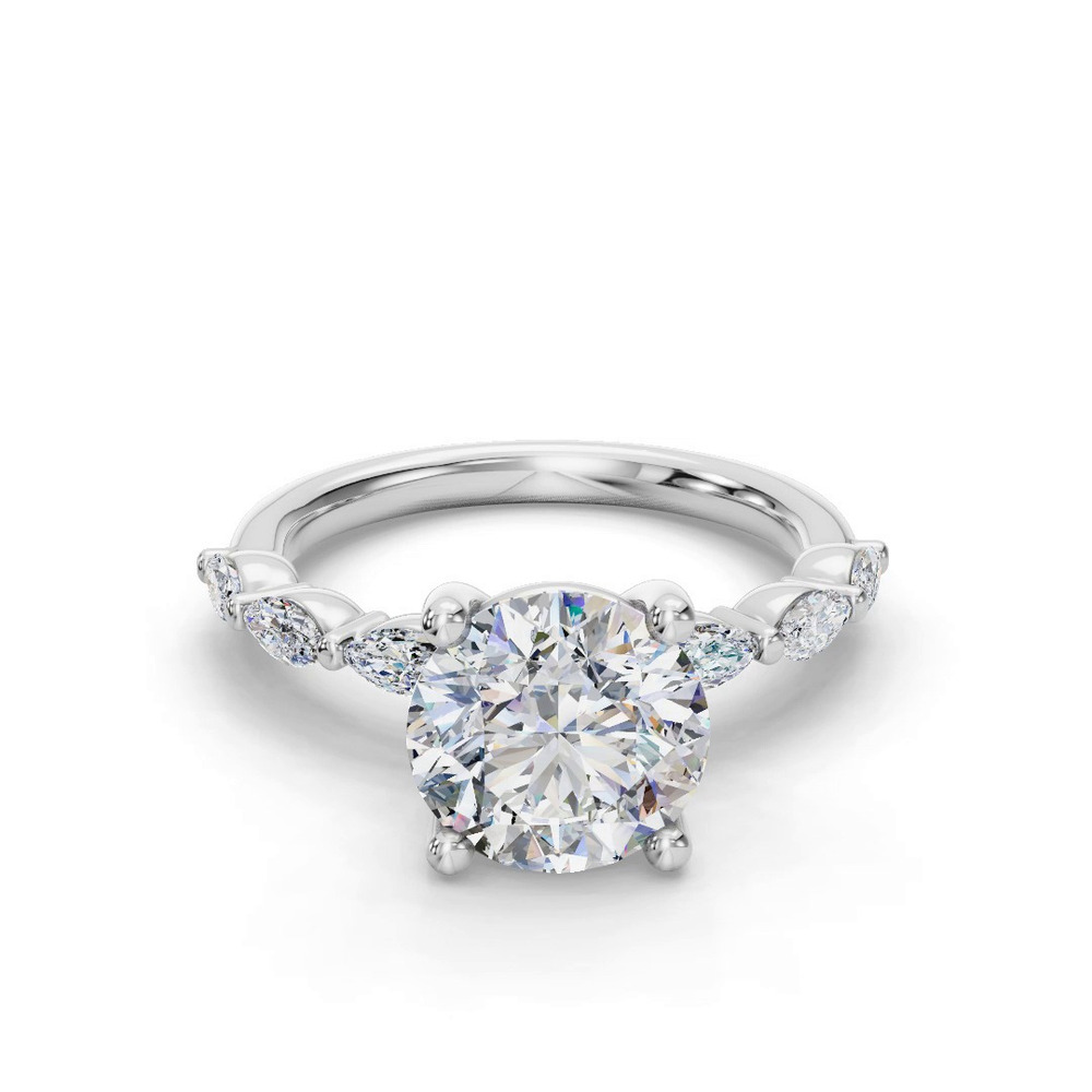 360 degree view of Oramar Classic Marquise Diamond Engagement Ring