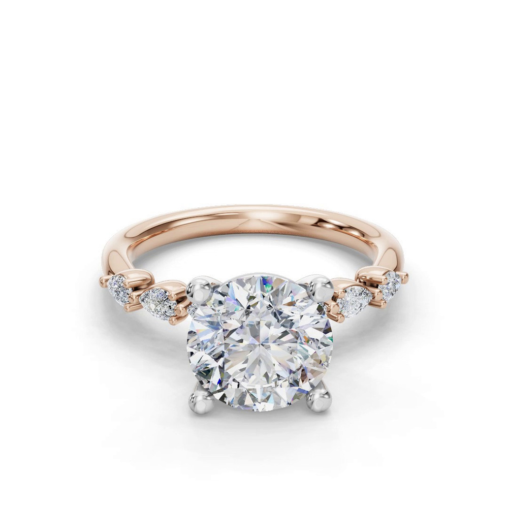 360 degree view of Oramar Petite Pear Diamond Engagement Ring