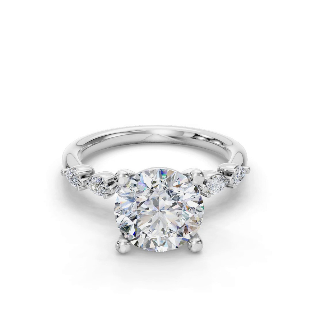 360 degree view of Oramar Petite Pear Diamond Engagement Ring