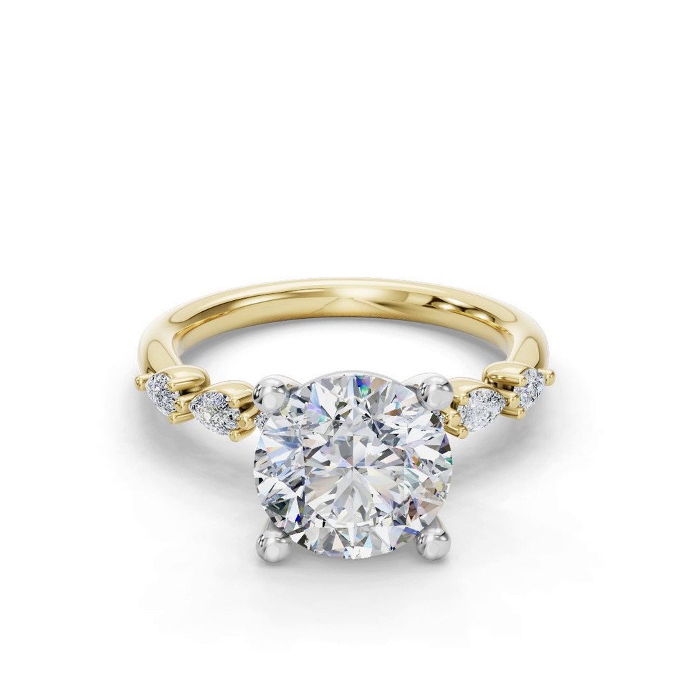 360 degree view of Oramar Petite Pear Diamond Engagement Ring