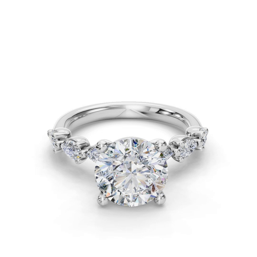360 degree view of Oramar Classic Pear Diamond Engagement Ring