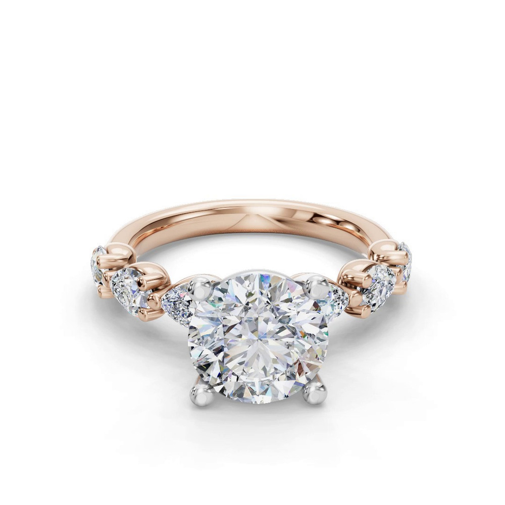 360 degree view of Oramar Grand Pear Diamond Engagement Ring