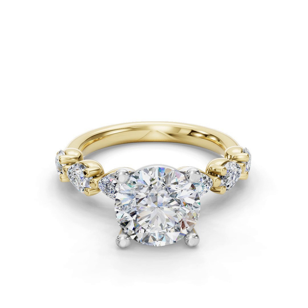 360 degree view of Oramar Grand Pear Diamond Engagement Ring