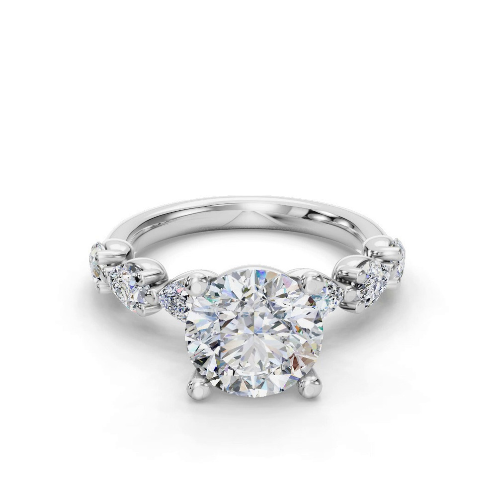 360 degree view of Oramar Grand Pear Diamond Engagement Ring