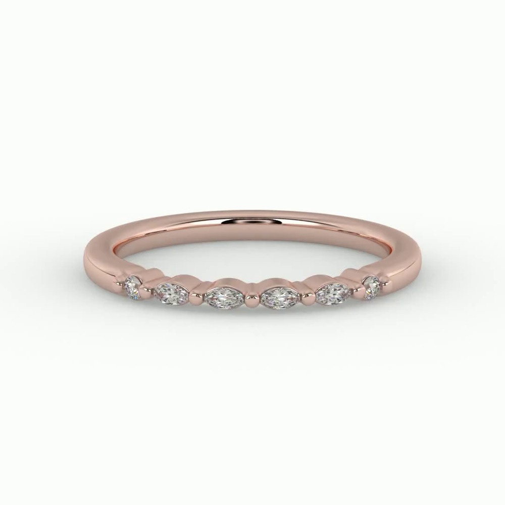360 degree view of Allisson Marquise Diamond Band