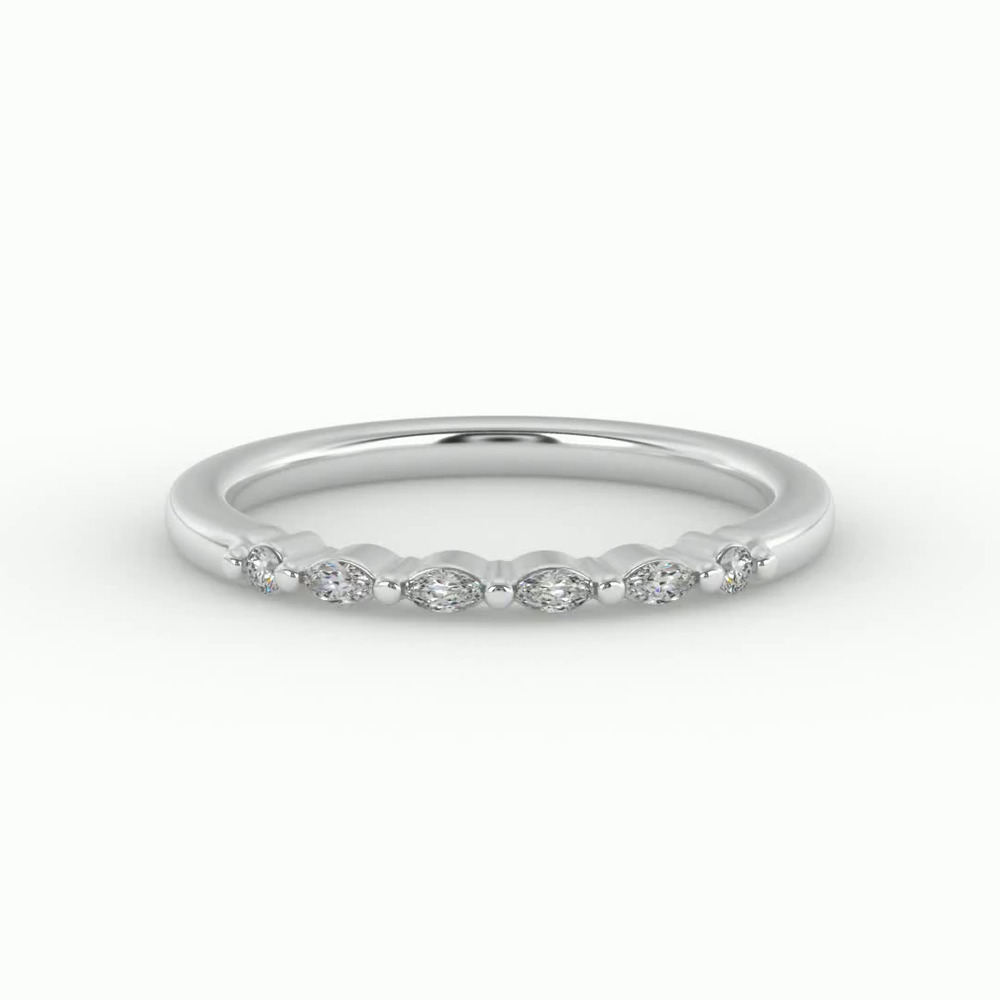 360 degree view of Allisson Marquise Diamond Band